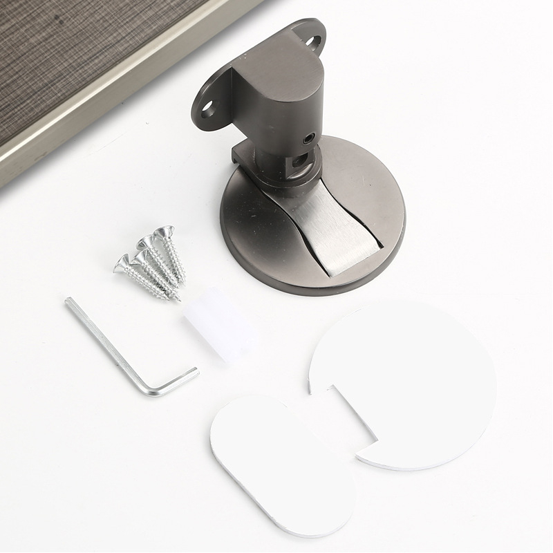 Stop magnetic pentru ușă, montaj pe perete, aliaj de zinc, placare electroplată, model 121, stil modern minimalist