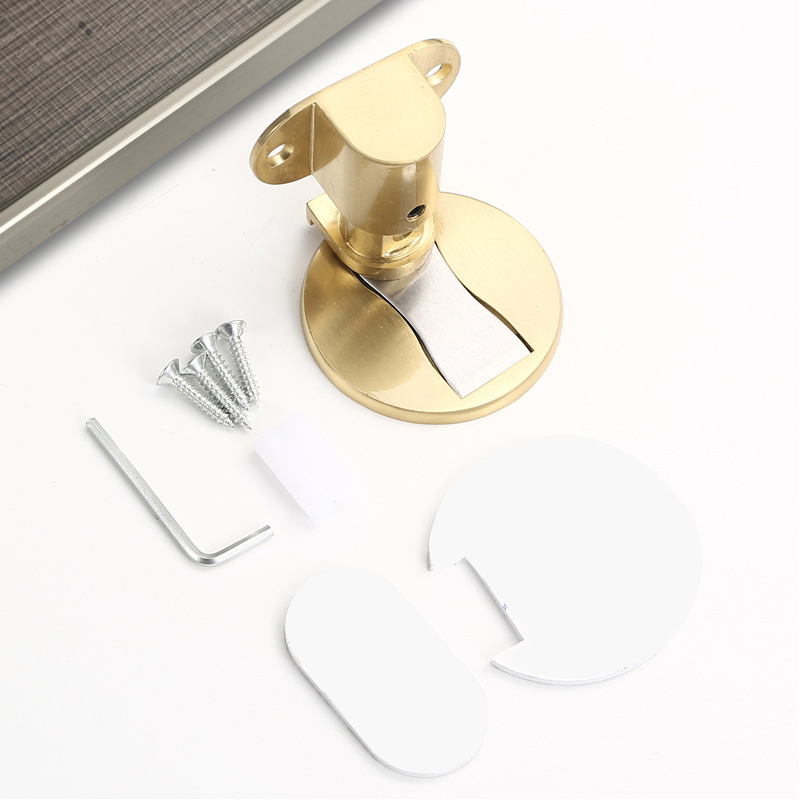 Stop magnetic pentru ușă, montaj pe perete, aliaj de zinc, placare electroplată, model 121, stil modern minimalist