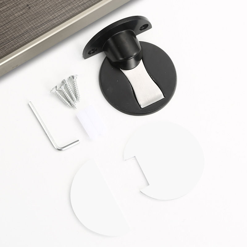 Stop magnetic pentru ușă, montaj pe perete, aliaj de zinc, placare electroplată, model 121, stil modern minimalist