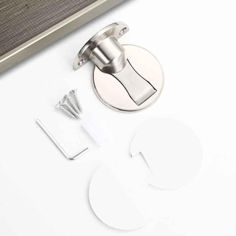 Stop magnetic pentru ușă, montaj pe perete, aliaj de zinc, placare electroplată, model 121, stil modern minimalist