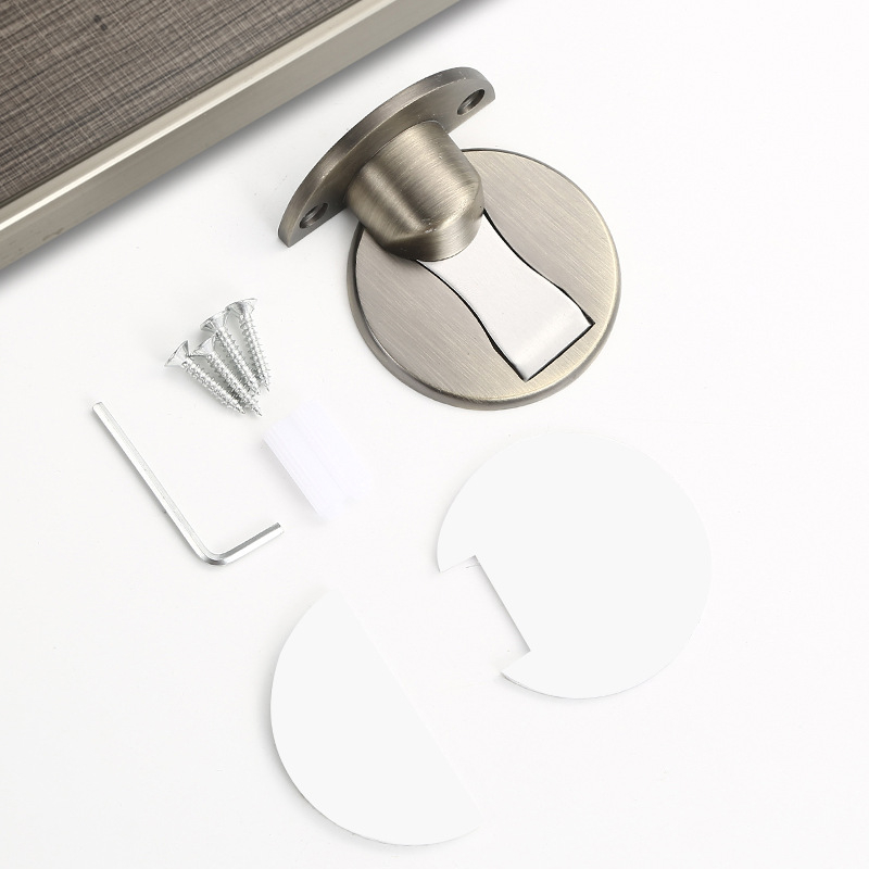 Stop magnetic pentru ușă, montaj pe perete, aliaj de zinc, placare electroplată, model 121, stil modern minimalist