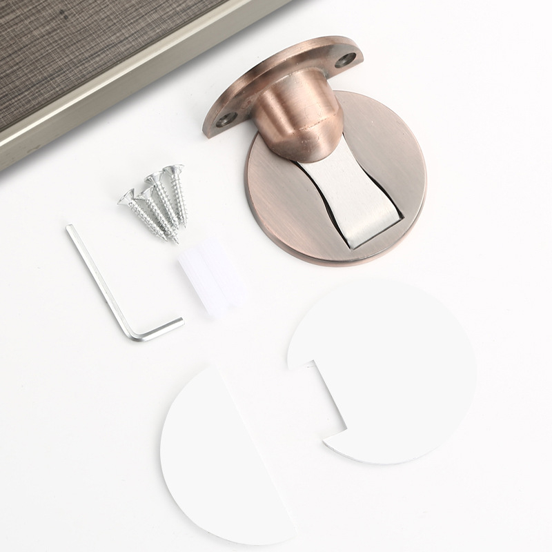 Stop magnetic pentru ușă, montaj pe perete, aliaj de zinc, placare electroplată, model 121, stil modern minimalist