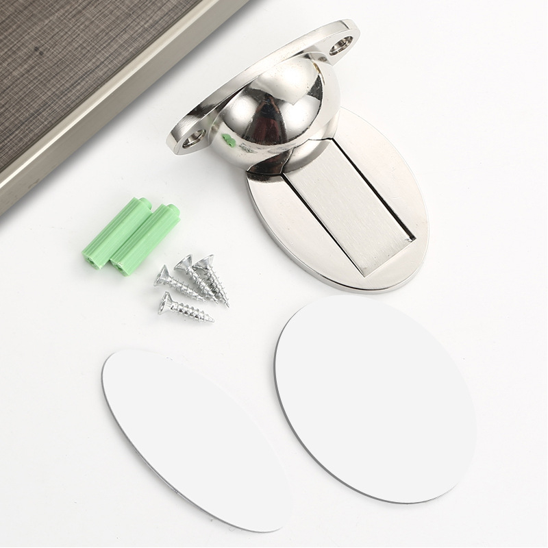 Stop magnetic pentru ușă, montaj pe perete, aliaj de zinc, placare electroplată, model 121, stil modern minimalist