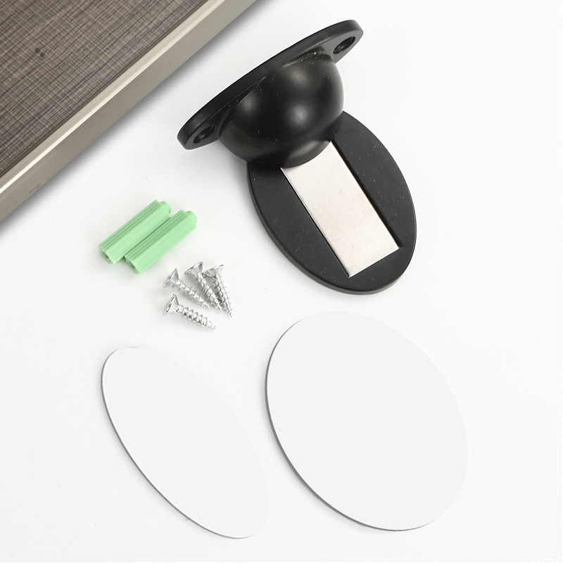 Stop magnetic pentru ușă, montaj pe perete, aliaj de zinc, placare electroplată, model 121, stil modern minimalist