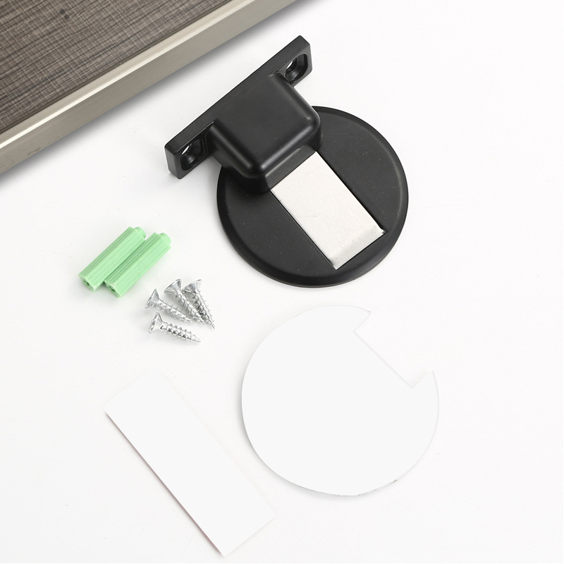 Stop magnetic pentru ușă, montaj pe perete, aliaj de zinc, placare electroplată, model 121, stil modern minimalist