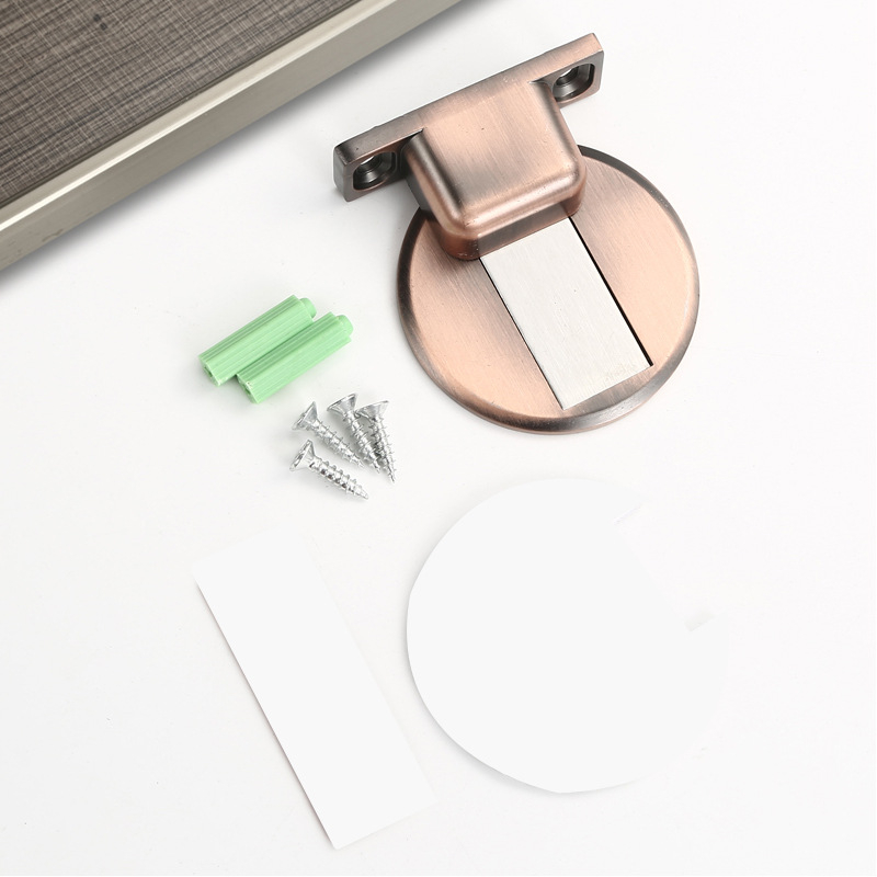 Stop magnetic pentru ușă, montaj pe perete, aliaj de zinc, placare electroplată, model 121, stil modern minimalist