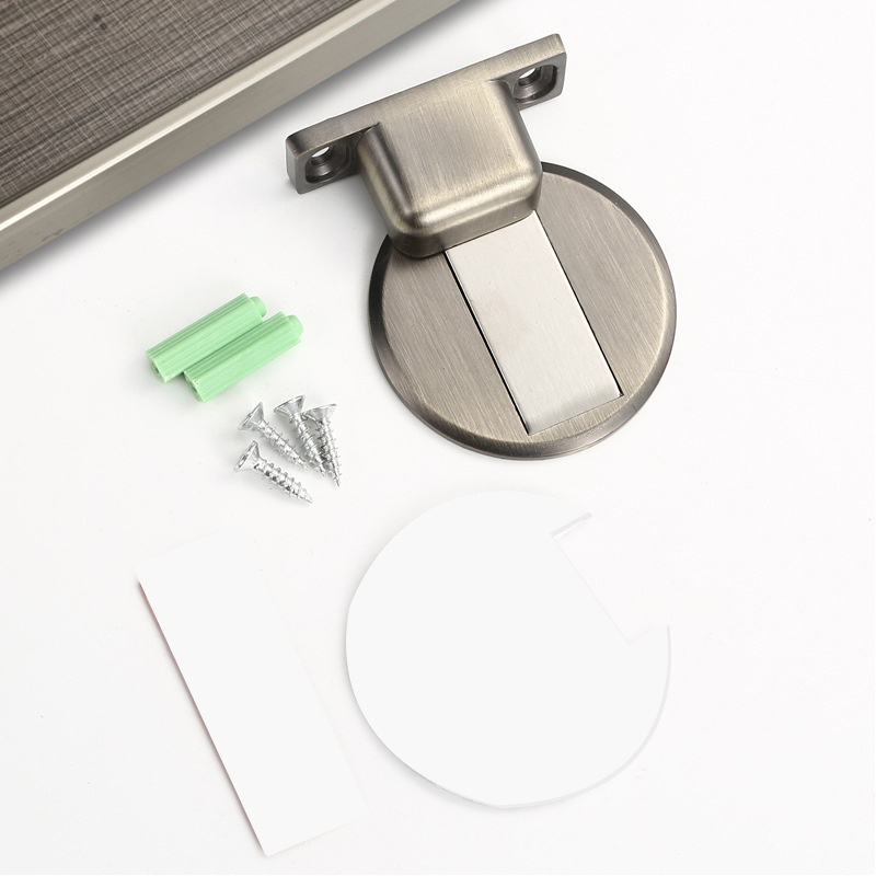 Stop magnetic pentru ușă, montaj pe perete, aliaj de zinc, placare electroplată, model 121, stil modern minimalist