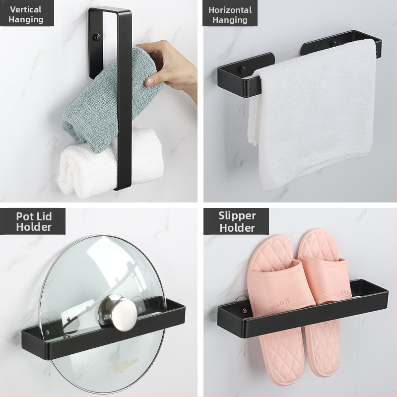 Ράγα πετσετών από κράμα αλουμινίου διαστημικού τύπου, εγκατάσταση χωρίς διάτρηση, φινίρισμα οξείδωσης, επιτοίχια τοποθέτηση, φορτίο 20 kg, ένα επίπεδο (Κράμα αλουμινίου, φινίρισμα οξείδωσης, 20 kg, ένα επίπεδο, επιτοίχιο)