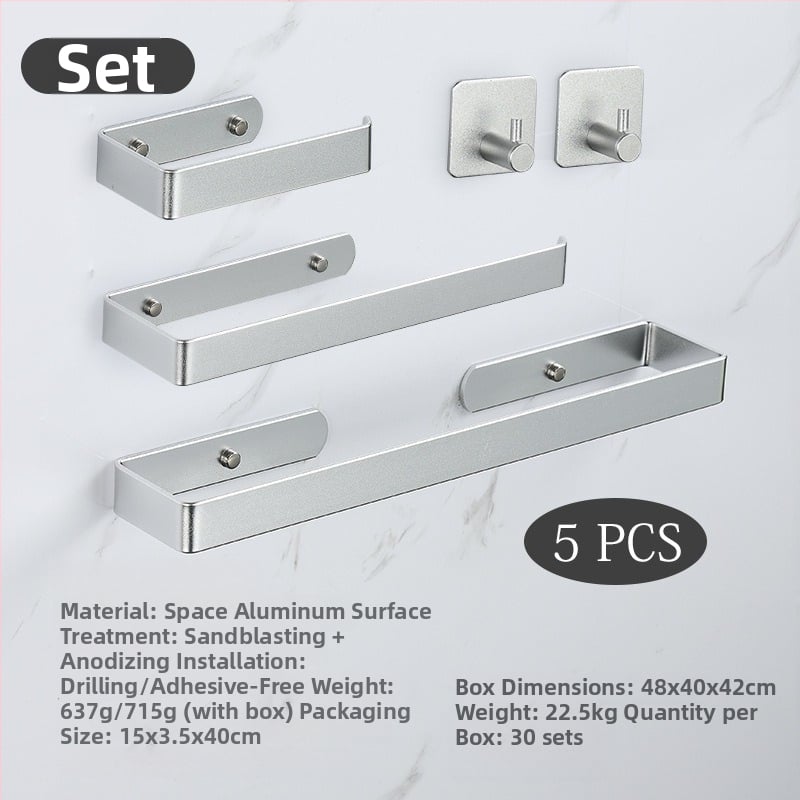 Ράγα πετσετών από κράμα αλουμινίου διαστημικού τύπου, εγκατάσταση χωρίς διάτρηση, φινίρισμα οξείδωσης, επιτοίχια τοποθέτηση, φορτίο 20 kg, ένα επίπεδο (Κράμα αλουμινίου, φινίρισμα οξείδωσης, 20 kg, ένα επίπεδο, επιτοίχιο)