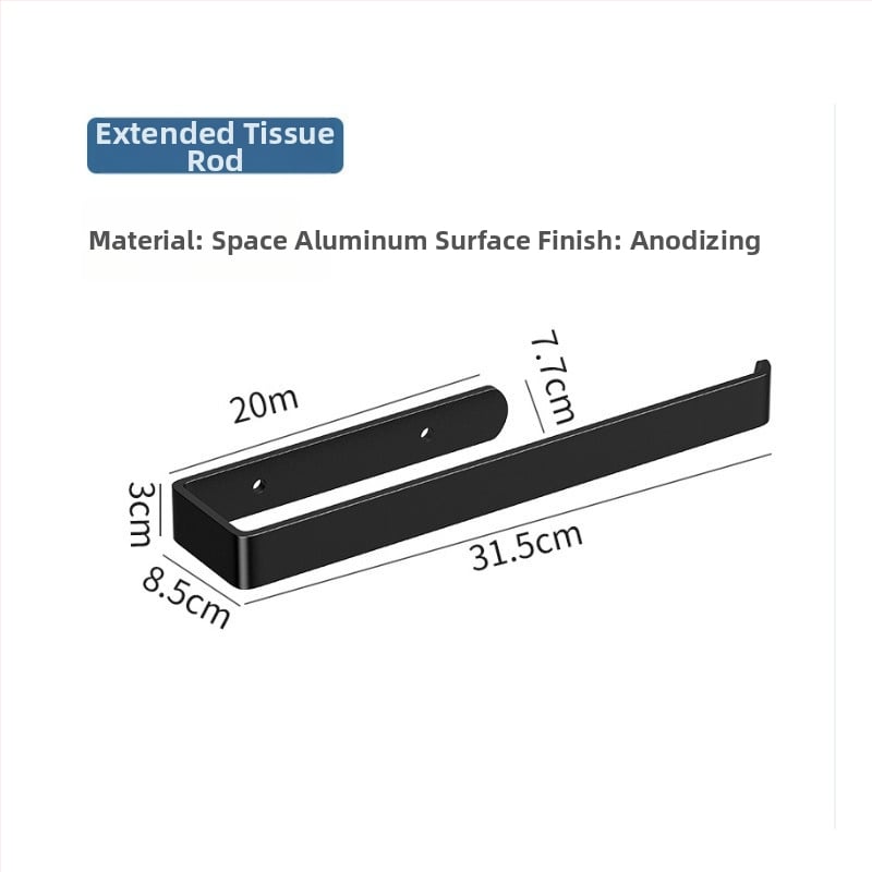 Ράγα πετσετών από κράμα αλουμινίου διαστημικού τύπου, εγκατάσταση χωρίς διάτρηση, φινίρισμα οξείδωσης, επιτοίχια τοποθέτηση, φορτίο 20 kg, ένα επίπεδο (Κράμα αλουμινίου, φινίρισμα οξείδωσης, 20 kg, ένα επίπεδο, επιτοίχιο)