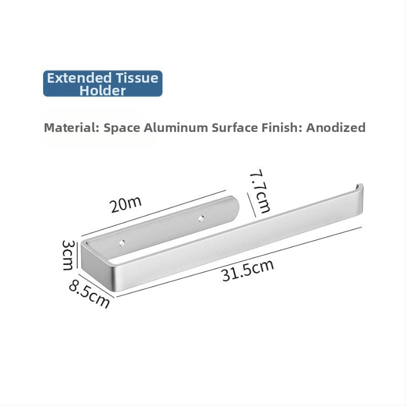 Ράγα πετσετών από κράμα αλουμινίου διαστημικού τύπου, εγκατάσταση χωρίς διάτρηση, φινίρισμα οξείδωσης, επιτοίχια τοποθέτηση, φορτίο 20 kg, ένα επίπεδο (Κράμα αλουμινίου, φινίρισμα οξείδωσης, 20 kg, ένα επίπεδο, επιτοίχιο)