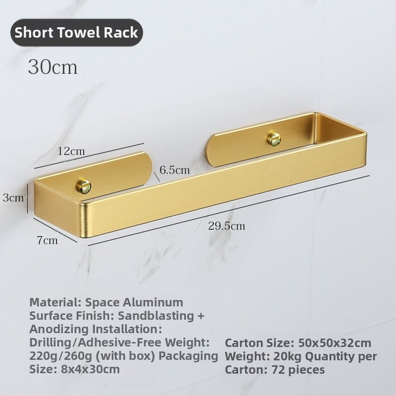 Ράγα πετσετών από κράμα αλουμινίου διαστημικού τύπου, εγκατάσταση χωρίς διάτρηση, φινίρισμα οξείδωσης, επιτοίχια τοποθέτηση, φορτίο 20 kg, ένα επίπεδο (Κράμα αλουμινίου, φινίρισμα οξείδωσης, 20 kg, ένα επίπεδο, επιτοίχιο)