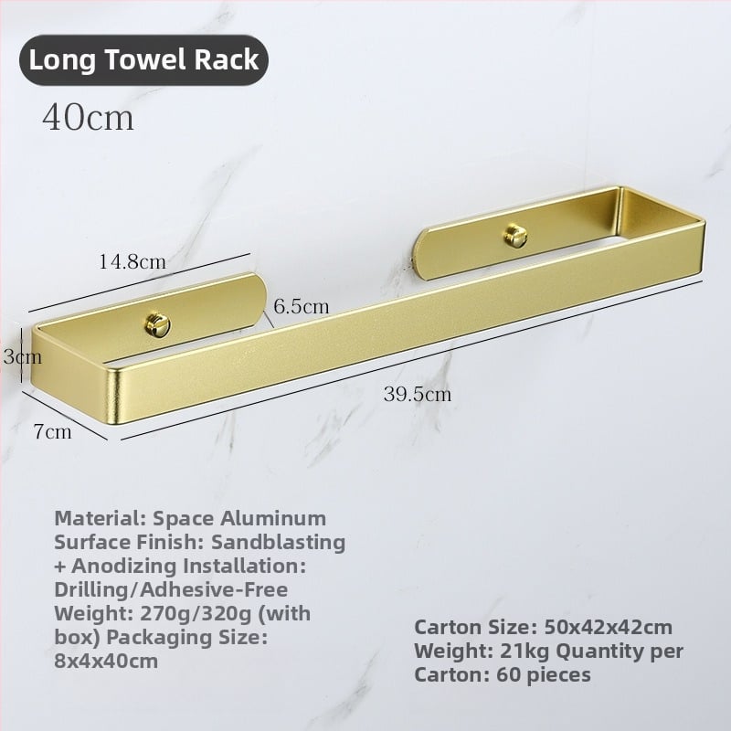 Ράγα πετσετών από κράμα αλουμινίου διαστημικού τύπου, εγκατάσταση χωρίς διάτρηση, φινίρισμα οξείδωσης, επιτοίχια τοποθέτηση, φορτίο 20 kg, ένα επίπεδο (Κράμα αλουμινίου, φινίρισμα οξείδωσης, 20 kg, ένα επίπεδο, επιτοίχιο)