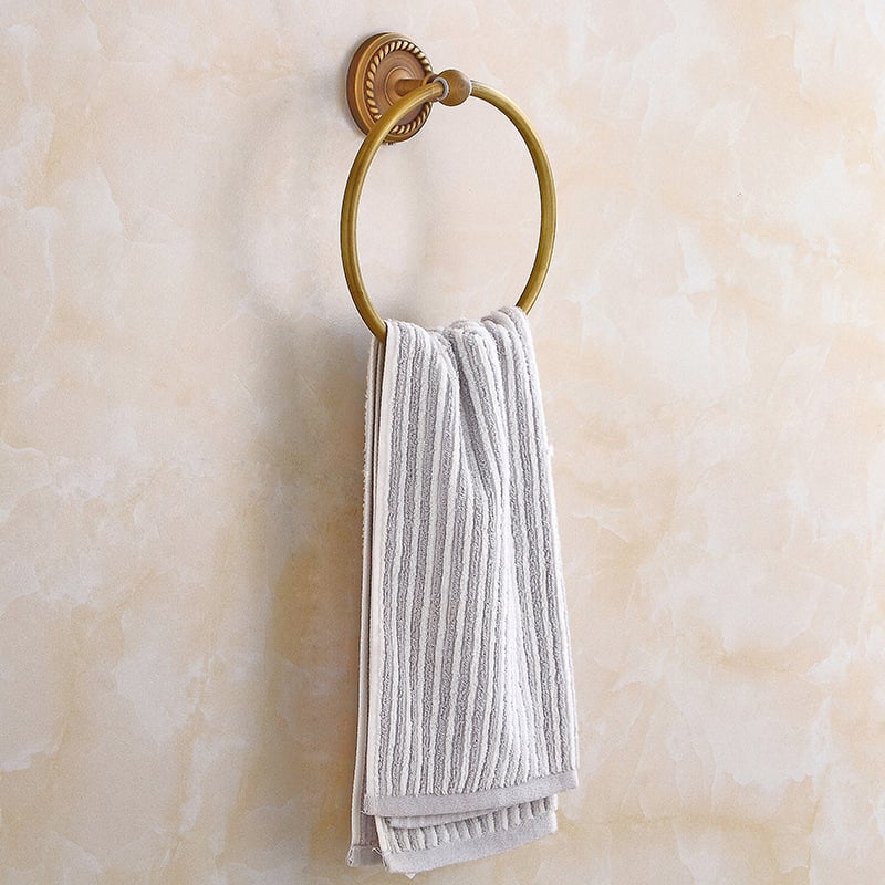 Σετ κρεμάστρών πετσέτας από χαλκό, ευρωπαϊκού ρετρό στυλ, διπλής στρώσης, αναδιπλόμενο, φορτίο 25 kg