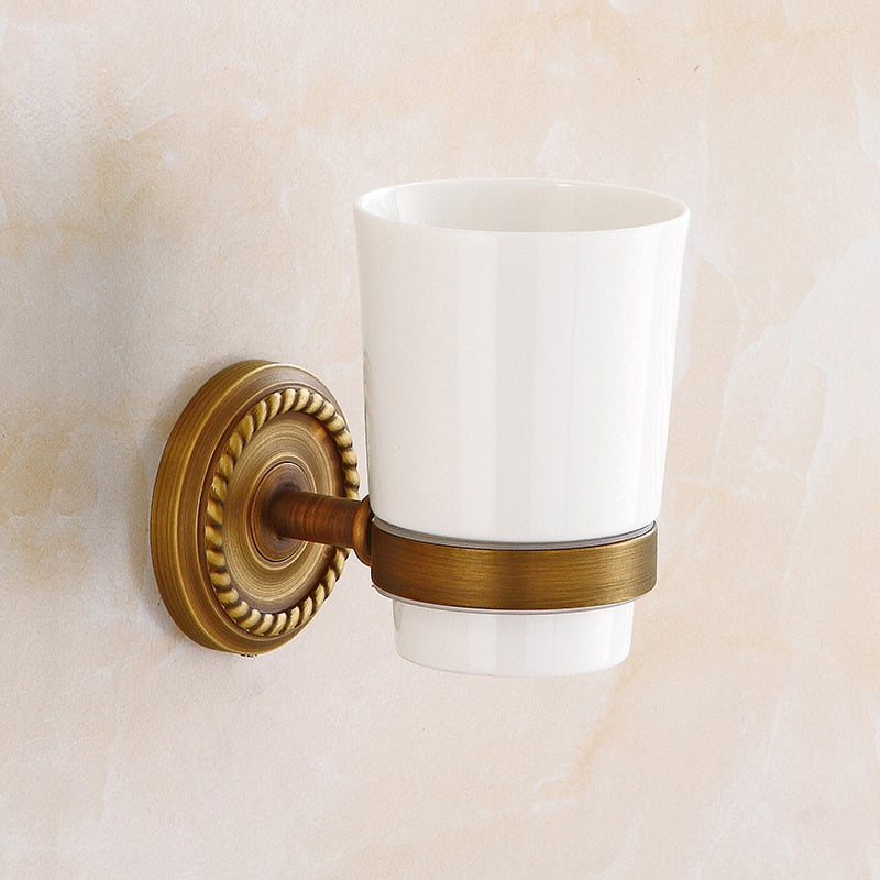 Σετ κρεμάστρών πετσέτας από χαλκό, ευρωπαϊκού ρετρό στυλ, διπλής στρώσης, αναδιπλόμενο, φορτίο 25 kg