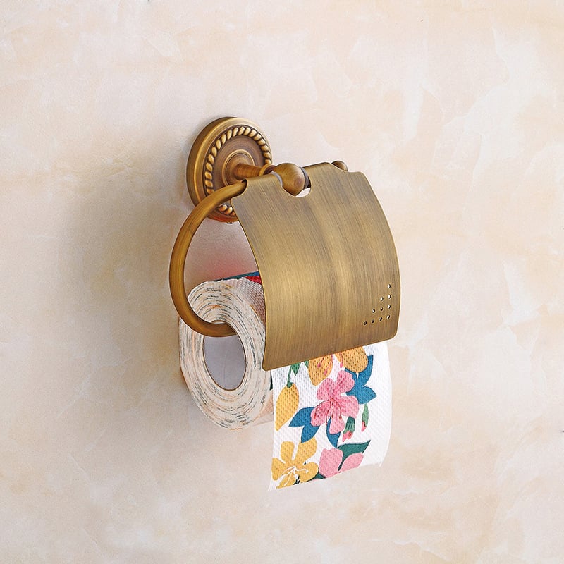 Σετ κρεμάστρών πετσέτας από χαλκό, ευρωπαϊκού ρετρό στυλ, διπλής στρώσης, αναδιπλόμενο, φορτίο 25 kg