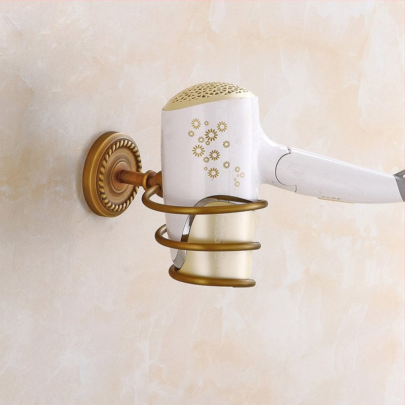 Σετ κρεμάστρών πετσέτας από χαλκό, ευρωπαϊκού ρετρό στυλ, διπλής στρώσης, αναδιπλόμενο, φορτίο 25 kg