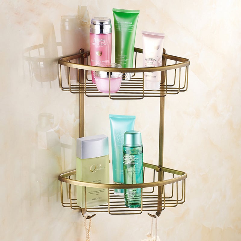 Σετ κρεμάστρών πετσέτας από χαλκό, ευρωπαϊκού ρετρό στυλ, διπλής στρώσης, αναδιπλόμενο, φορτίο 25 kg