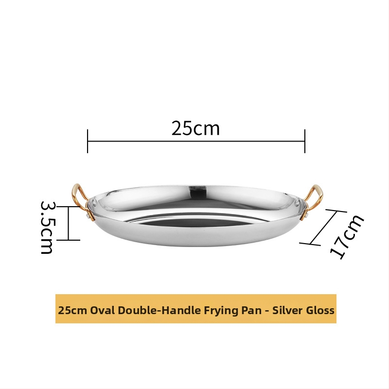 Nerezová panvica tvaru vajíčka z nehrdzavejúcej ocele 304, dvojité uši, hrubý spodok, model HO-1021