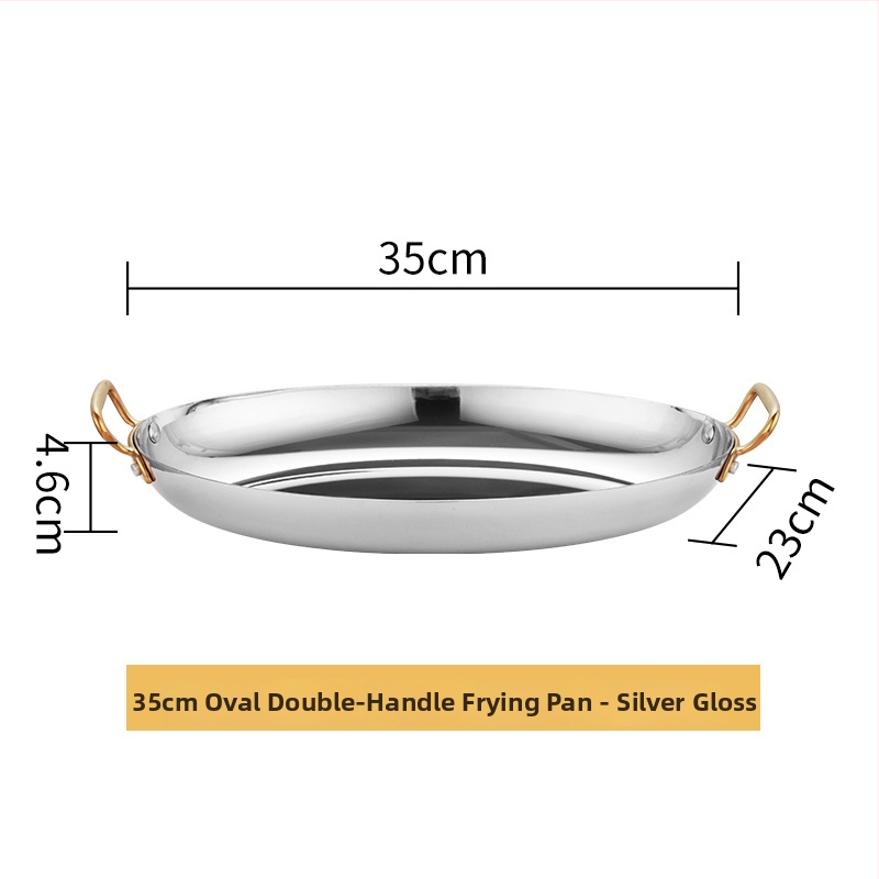 Nerezová panvica tvaru vajíčka z nehrdzavejúcej ocele 304, dvojité uši, hrubý spodok, model HO-1021