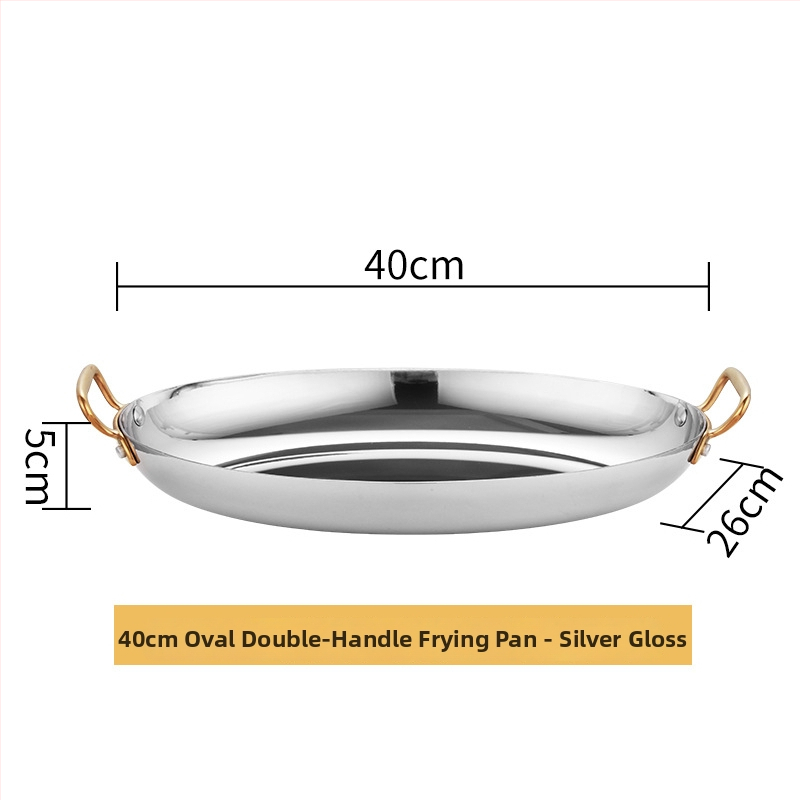 Nerezová panvica tvaru vajíčka z nehrdzavejúcej ocele 304, dvojité uši, hrubý spodok, model HO-1021