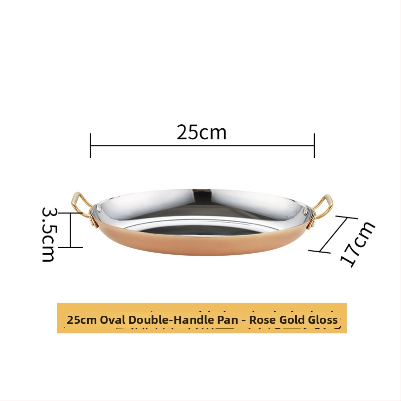 Nerezová panvica tvaru vajíčka z nehrdzavejúcej ocele 304, dvojité uši, hrubý spodok, model HO-1021