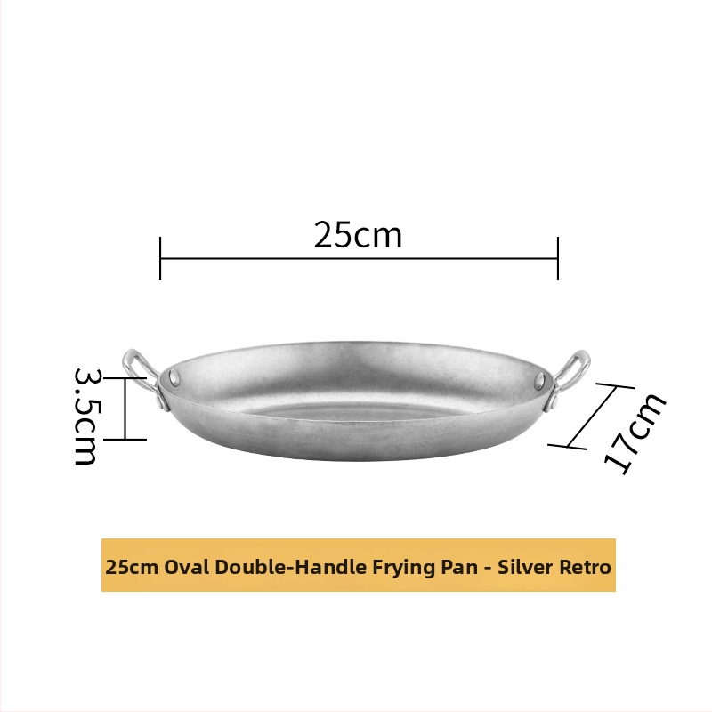 Nerezová panvica tvaru vajíčka z nehrdzavejúcej ocele 304, dvojité uši, hrubý spodok, model HO-1021