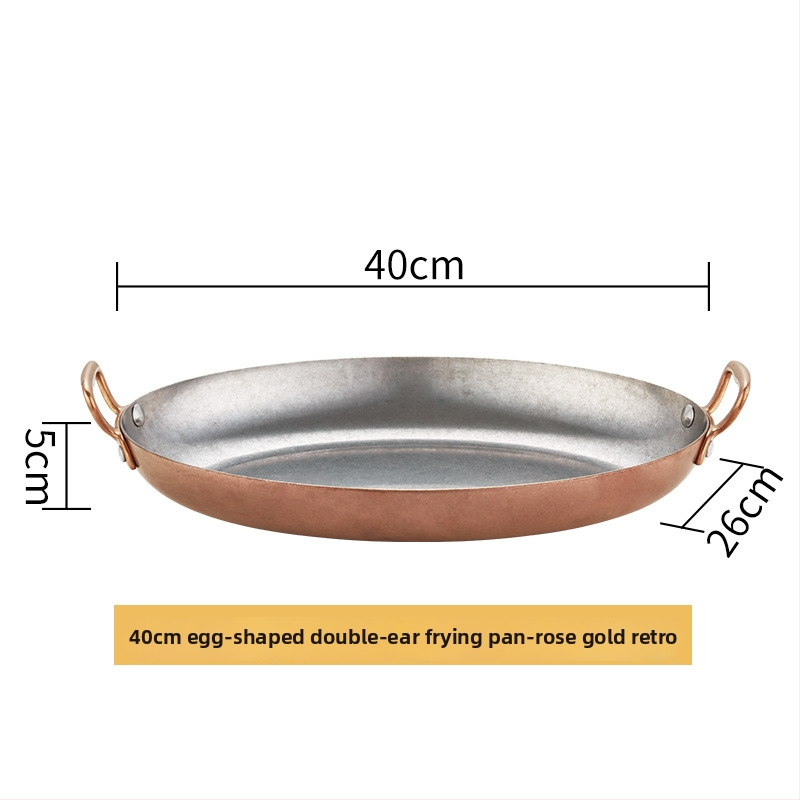 Nerezová panvica tvaru vajíčka z nehrdzavejúcej ocele 304, dvojité uši, hrubý spodok, model HO-1021