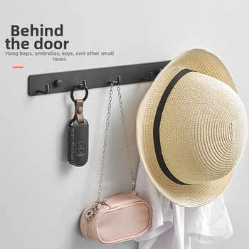 Без пробиване стенно закачало за кухня, антре и баня — space алуминий, 120 г, модерен минималистичен стил