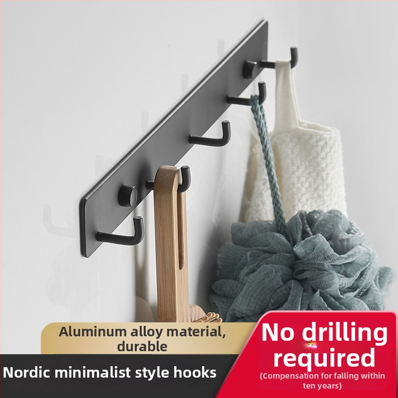 Nástenný háčik na kuchyňu, vstupné dvere a kúpeľňu — space aluminum, 120 g, moderný minimalistický štýl