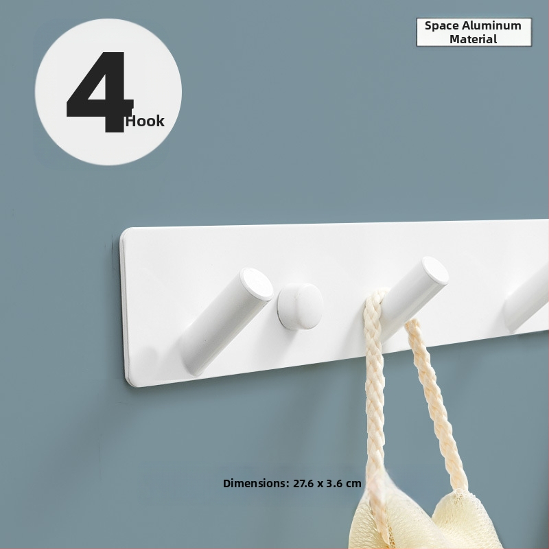 Без пробиване стенно закачало за кухня, антре и баня — space алуминий, 120 г, модерен минималистичен стил