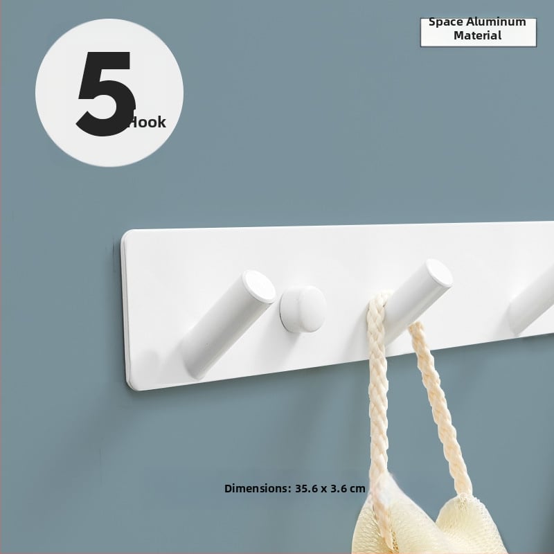 Без пробиване стенно закачало за кухня, антре и баня — space алуминий, 120 г, модерен минималистичен стил