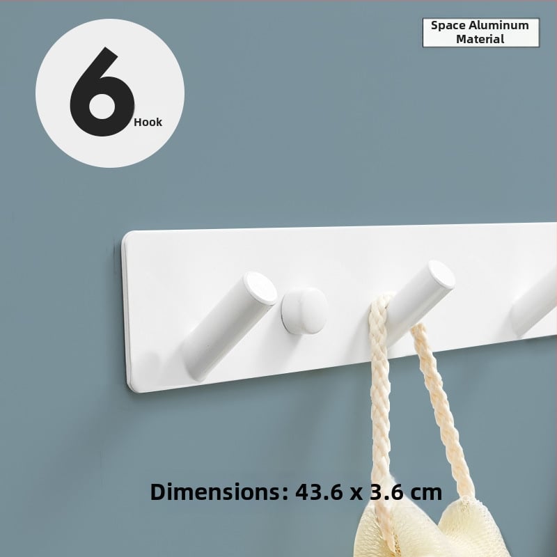 Без пробиване стенно закачало за кухня, антре и баня — space алуминий, 120 г, модерен минималистичен стил