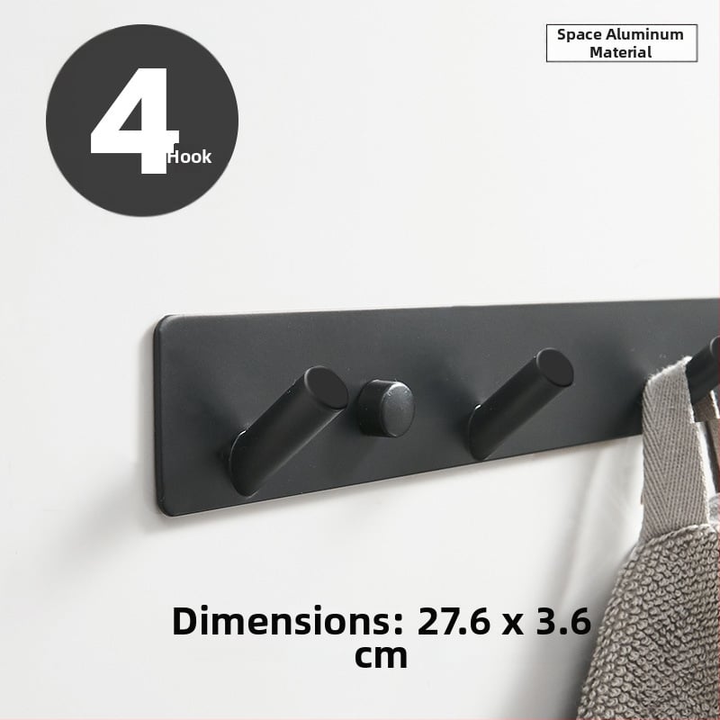 Без пробиване стенно закачало за кухня, антре и баня — space алуминий, 120 г, модерен минималистичен стил