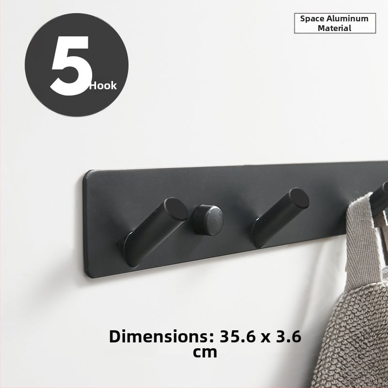 Без пробиване стенно закачало за кухня, антре и баня — space алуминий, 120 г, модерен минималистичен стил