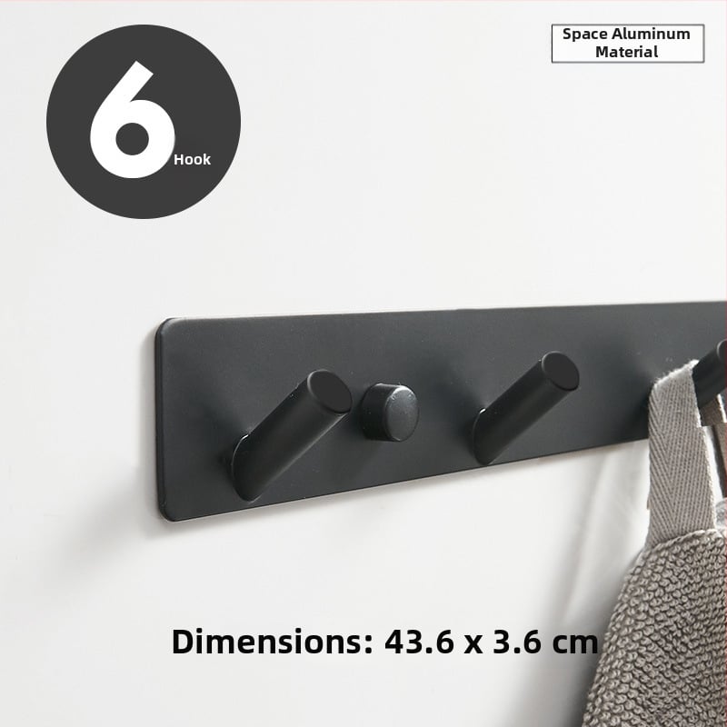 Без пробиване стенно закачало за кухня, антре и баня — space алуминий, 120 г, модерен минималистичен стил