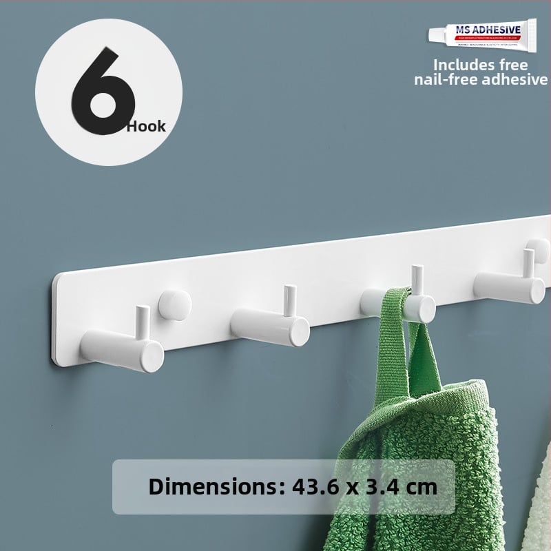 Без пробиване стенно закачало за кухня, антре и баня — space алуминий, 120 г, модерен минималистичен стил