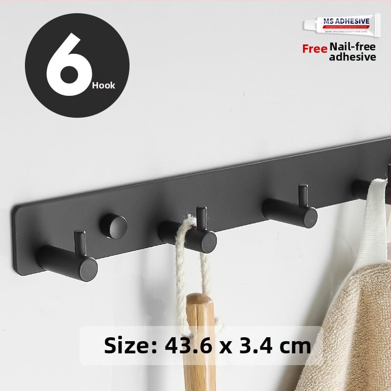 Без пробиване стенно закачало за кухня, антре и баня — space алуминий, 120 г, модерен минималистичен стил