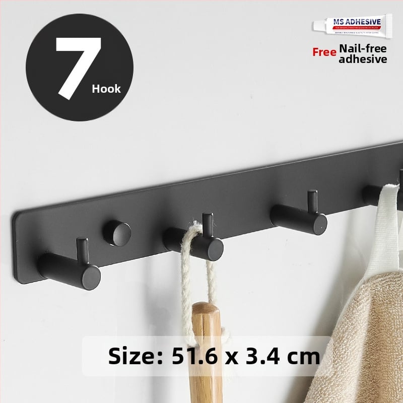 Без пробиване стенно закачало за кухня, антре и баня — space алуминий, 120 г, модерен минималистичен стил