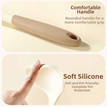 Xukang sada silikónových špachtlí, 4 diely, s klipom na jedlo a lyžicou na polievku, nelepivé, protišmykové, odolné voči teplu