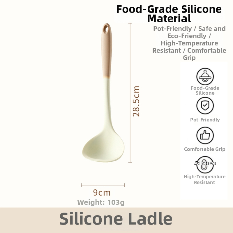 Xukang sada silikónových špachtlí, 4 diely, s klipom na jedlo a lyžicou na polievku, nelepivé, protišmykové, odolné voči teplu