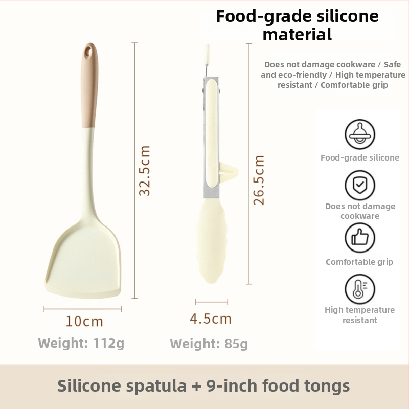 Xukang sada silikónových špachtlí, 4 diely, s klipom na jedlo a lyžicou na polievku, nelepivé, protišmykové, odolné voči teplu