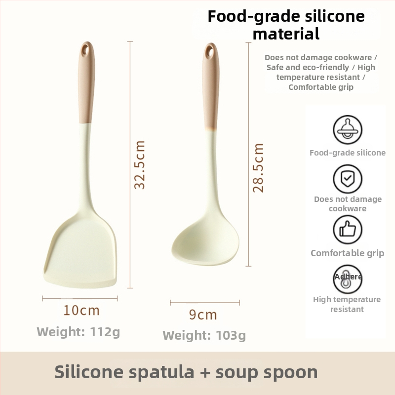 Xukang sada silikónových špachtlí, 4 diely, s klipom na jedlo a lyžicou na polievku, nelepivé, protišmykové, odolné voči teplu