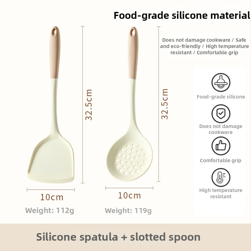 Xukang sada silikónových špachtlí, 4 diely, s klipom na jedlo a lyžicou na polievku, nelepivé, protišmykové, odolné voči teplu