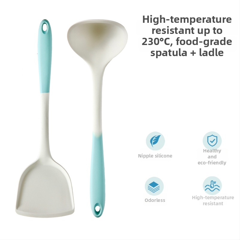 Xukang sada silikónových špachtlí, 4 diely, s klipom na jedlo a lyžicou na polievku, nelepivé, protišmykové, odolné voči teplu