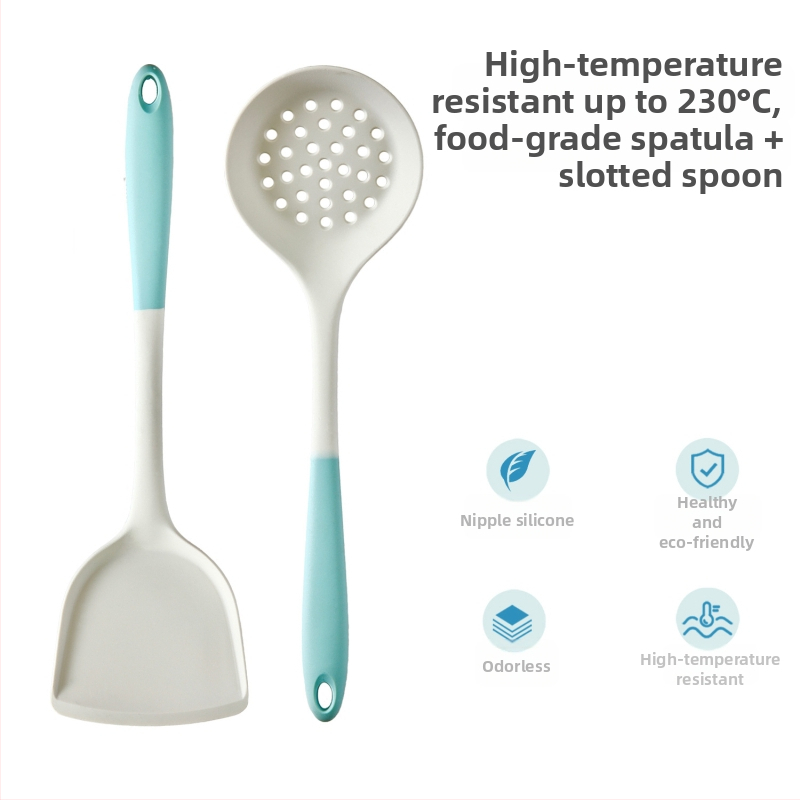 Xukang sada silikónových špachtlí, 4 diely, s klipom na jedlo a lyžicou na polievku, nelepivé, protišmykové, odolné voči teplu
