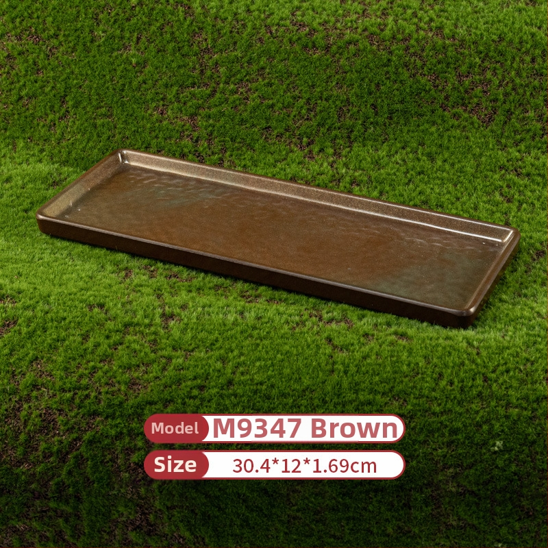 Melamínový plochý obdĺžnikový tanier na hot pot a grilovanie — lesklý povrch, jednofarebný vzor, prispôsobiteľný