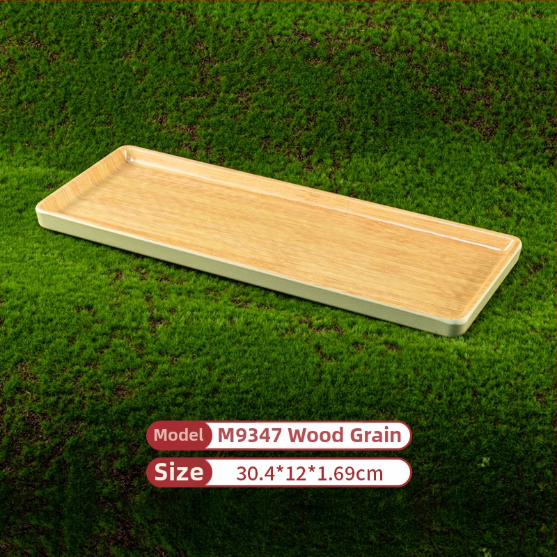 Melamínový plochý obdĺžnikový tanier na hot pot a grilovanie — lesklý povrch, jednofarebný vzor, prispôsobiteľný