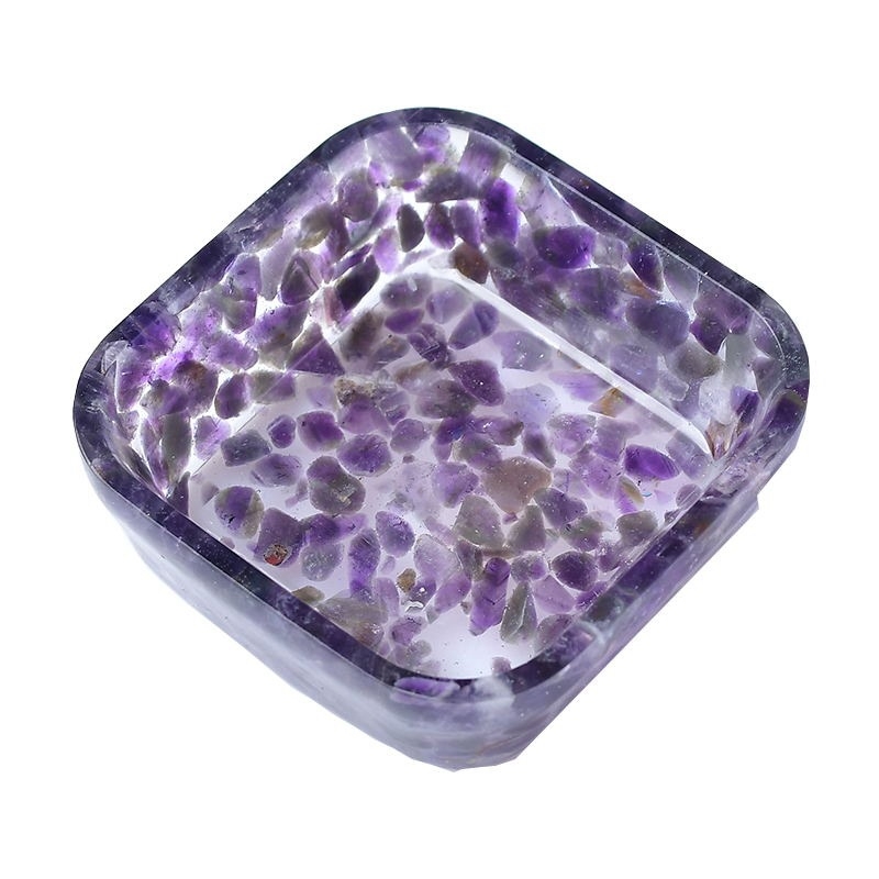 Négyzet formájú kristálytál – dekoratív ékszertároló, geometriai forma, modern minimál stílus