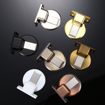 Stop ușă din aliaj zinc – priză la podea, fără găuri, silențios, invizibil, cu magnet pentru uși interioare din lemn (montaj CT-02, manual, stil modern)